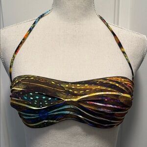 NWOT MISS BIKINI Multicolor BANDEAU Bikini Top